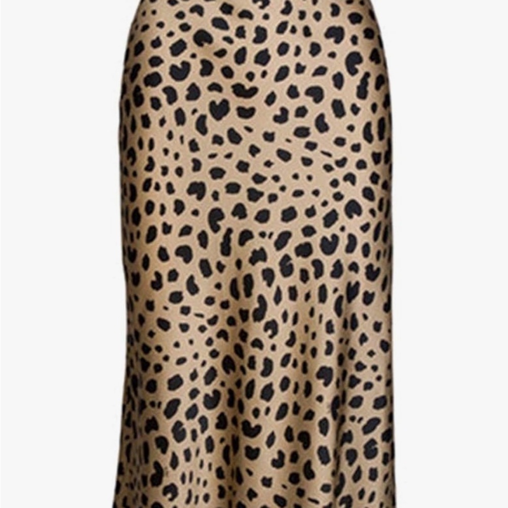 Leopard print satin skirt large